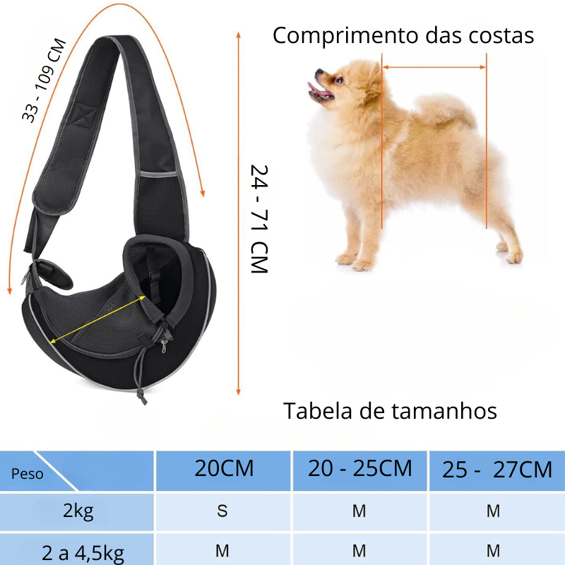 Bolsa de transporte para pets de pequeno porte