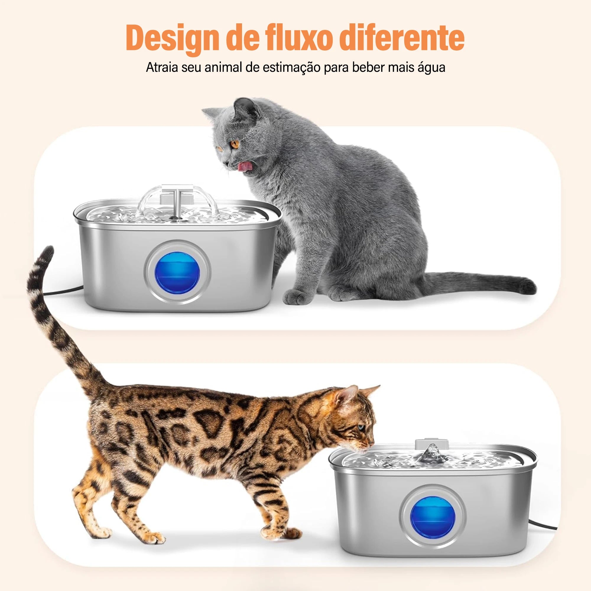 Bebedouro Automático em Aço Inoxidável