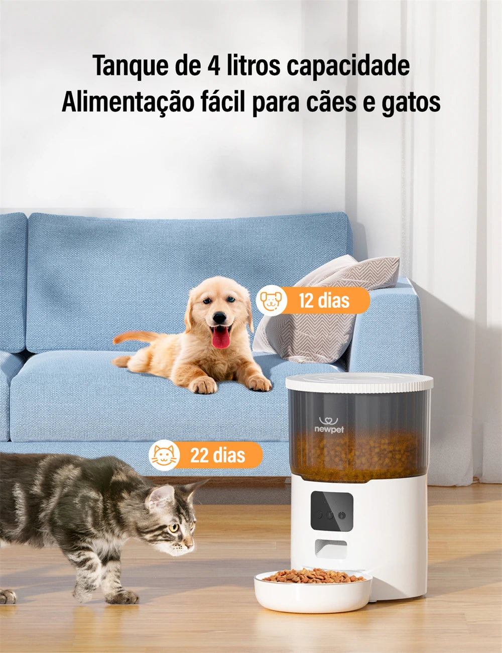 Comedouro NewPet 4L com Smart APP