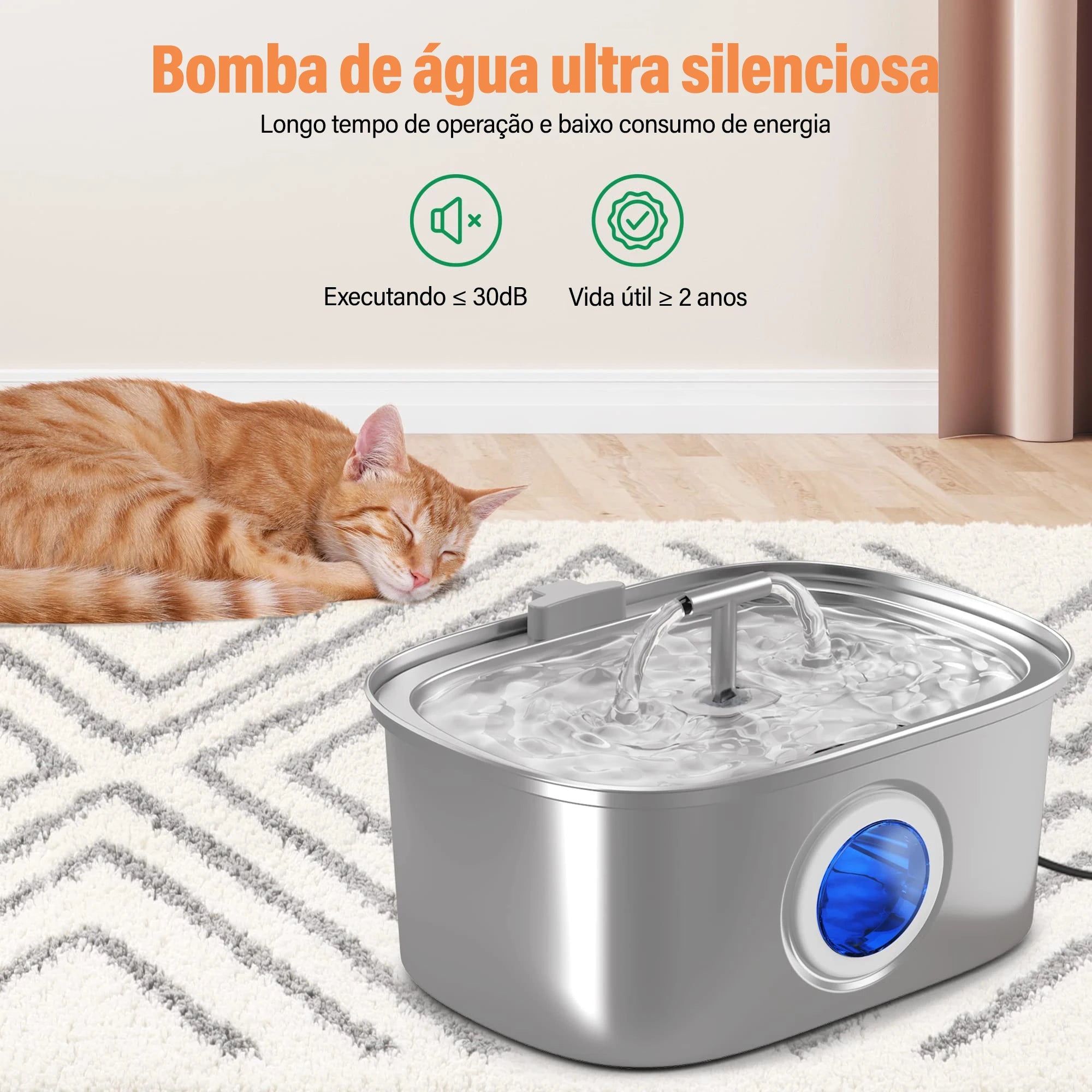 Bebedouro Automático em Aço Inoxidável