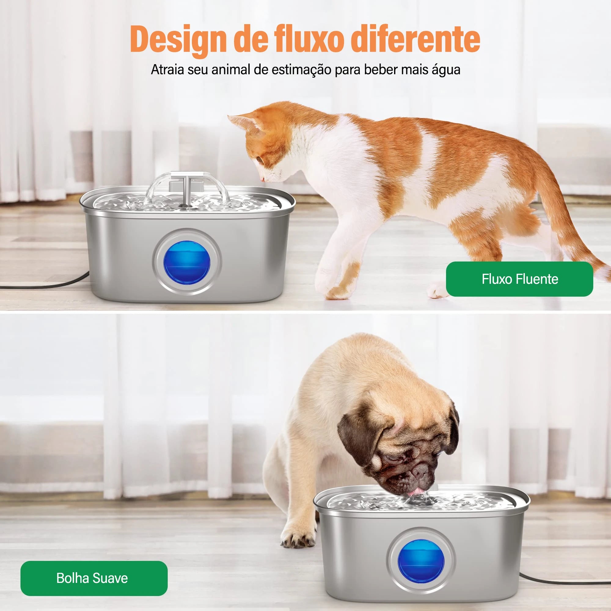Bebedouro Automático em Aço Inoxidável